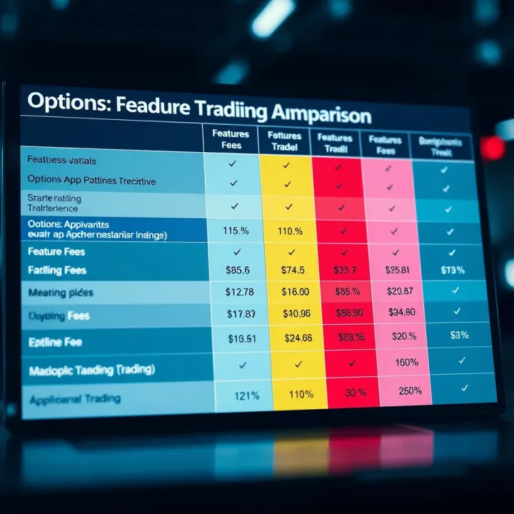 Comparison chart highlighting features, fees, and usability of various options trading apps in India