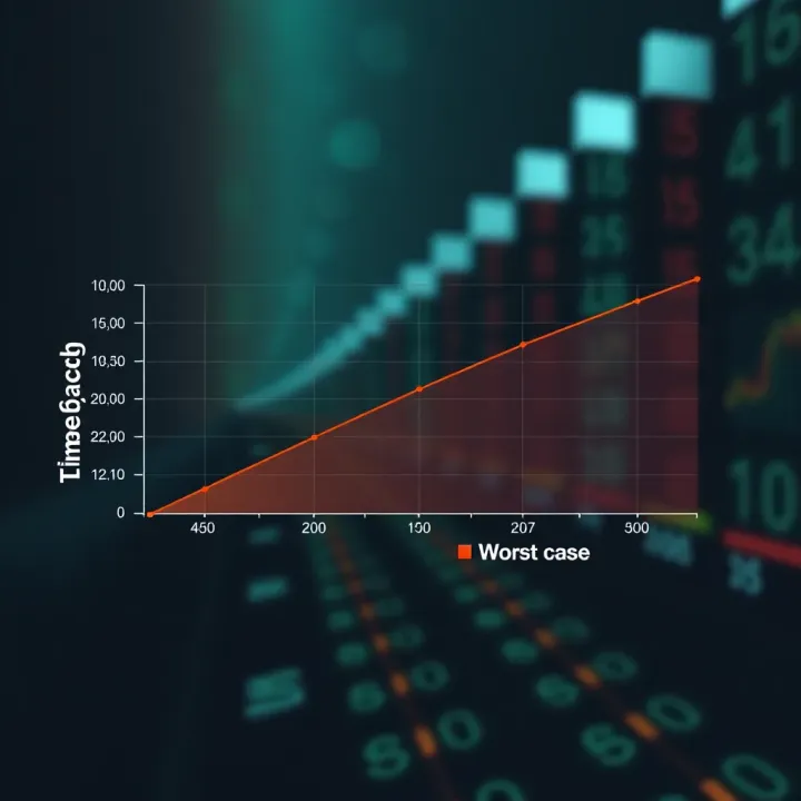 Graph comparing time complexities of best, average, and worst cases in binary search
