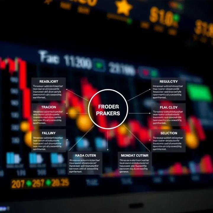 Diagram illustrating key factors for choosing forex brokers in India like regulation and fees