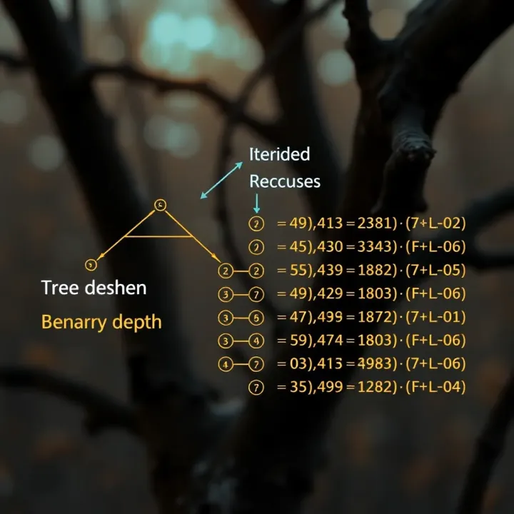 Recursive vs Iterative Techniques for Finding Maximum Depth of Binary Tree Visual comparison between recursive and iterative methods to calculate tree depth
