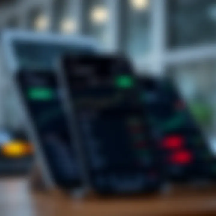 Dashboard of a mobile option trading app showing charts and trading options