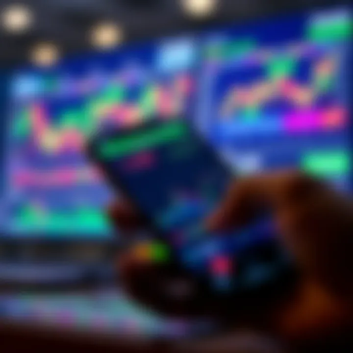 A user-friendly interface displaying real-time stock charts and trading options on a mobile device for Indian investors