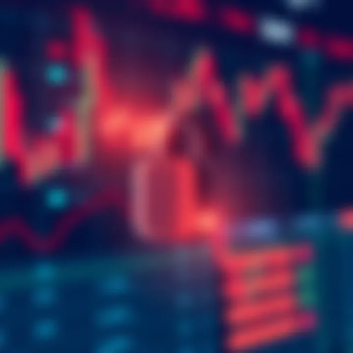 Lock icon overlay on digital stock market background symbolizing security and safety in online trading platforms