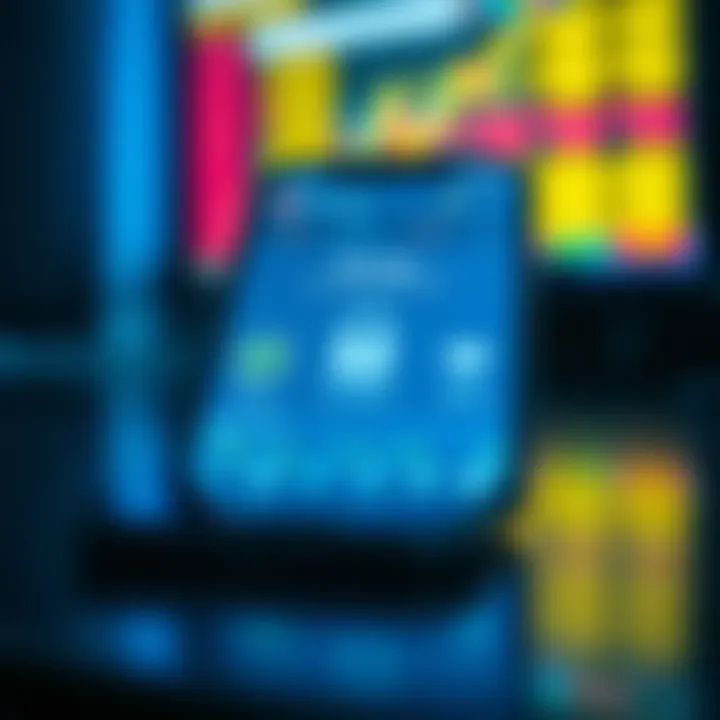 Secure mobile device screen displaying encryption and safety features for online trading