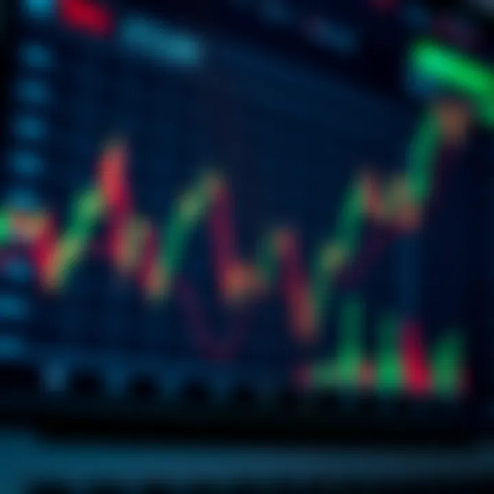 Graph showing currency exchange rates fluctuating over time
