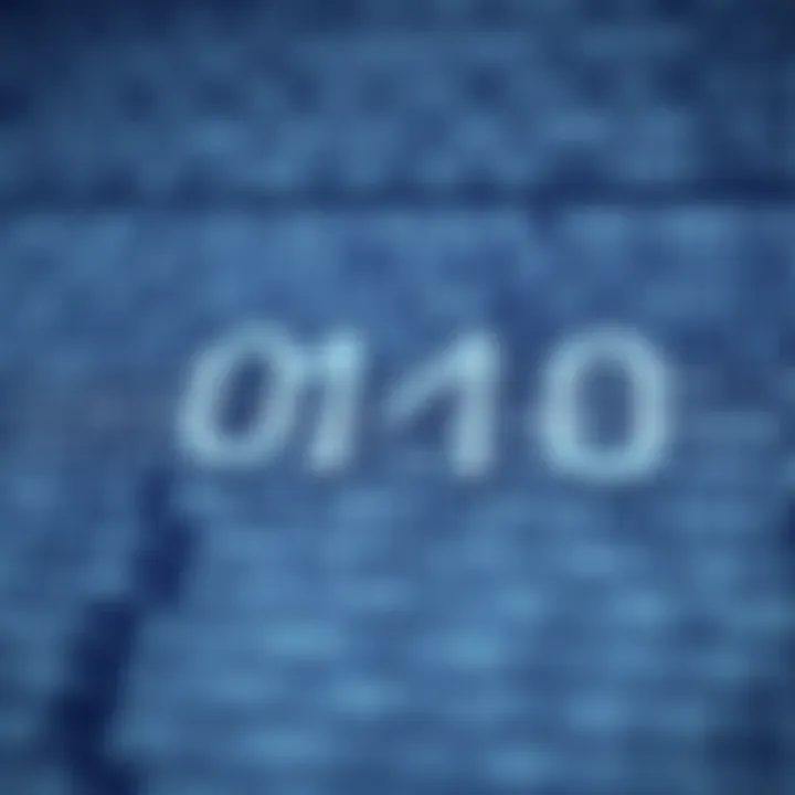 Visual representation of two's complement method applied to binary numbers for subtraction with binary digits and complement calculation