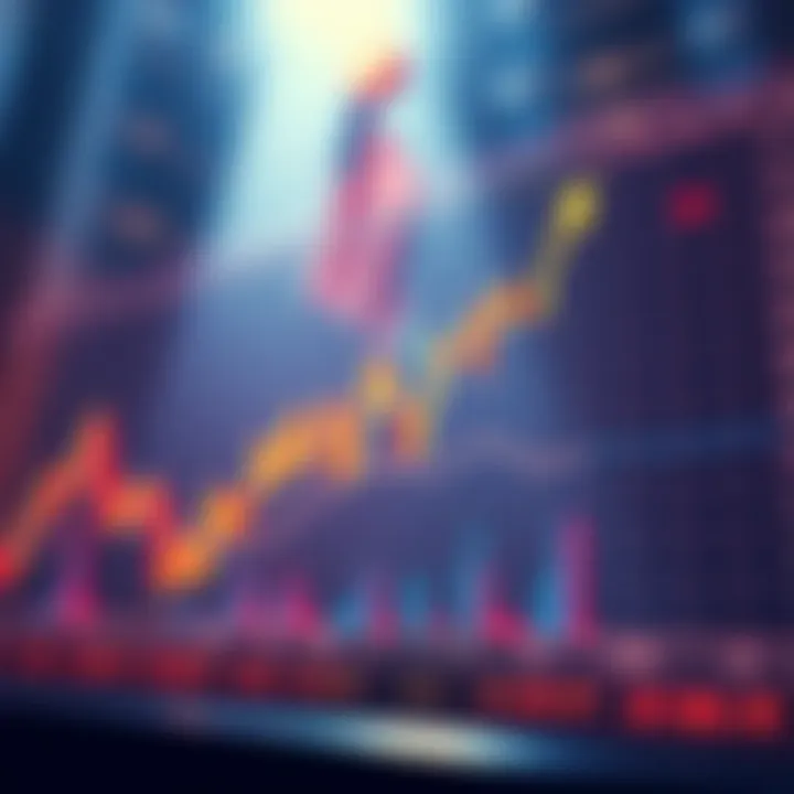 Illustration of a bullish flag chart pattern indicating potential upward market movement