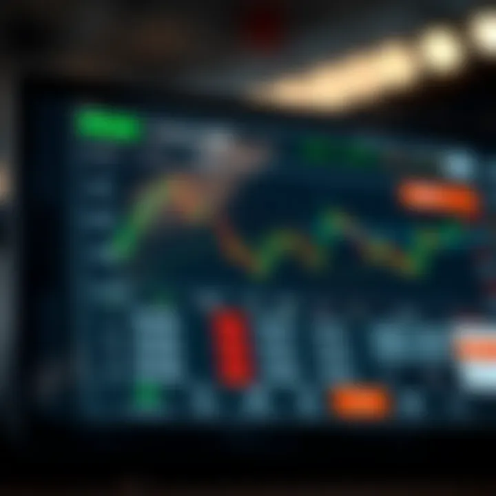 Illustration depicting the interface of one of India's earliest digital trading applications showing stock charts and user options