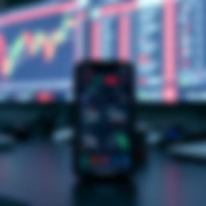 User interface of a popular online shares trading app showing stock market charts and portfolio summary on a smartphone screen
