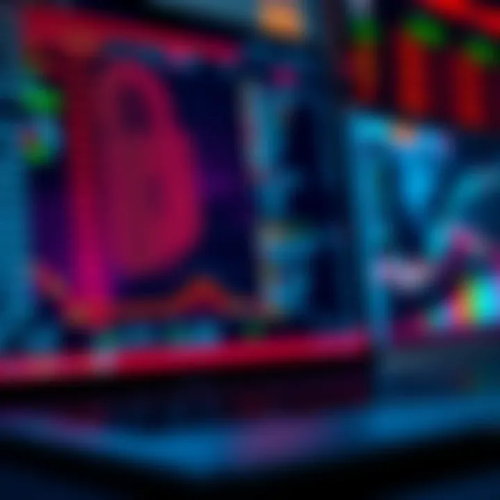 Secure online trading environment showcasing encryption symbols and financial data protection in the context of Indian regulations