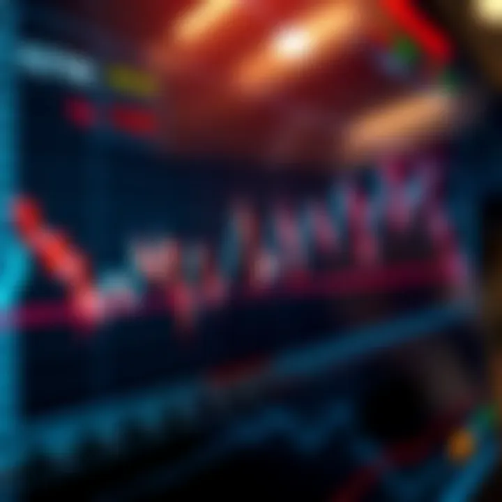 Graph showing currency exchange rate fluctuations on a digital trading platform
