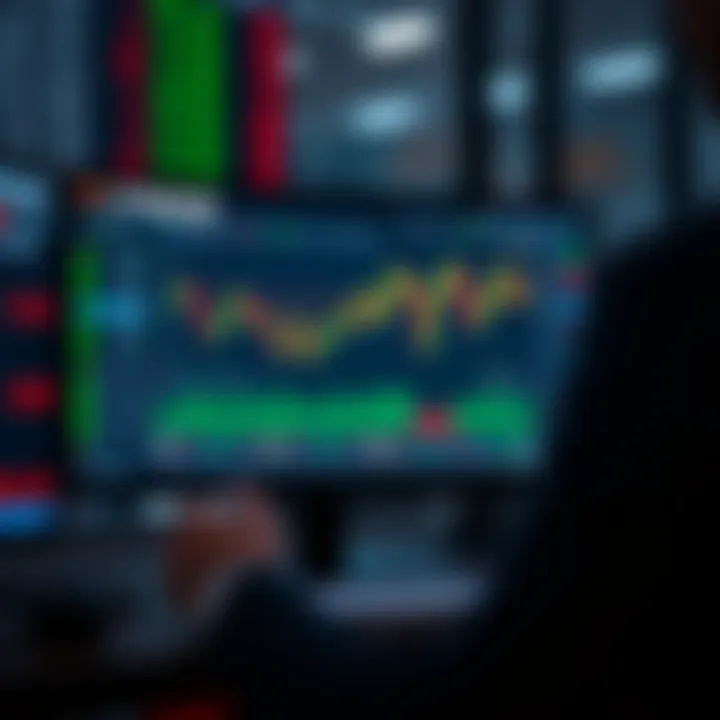 Illustration of a digital trading platform displaying stock charts and data for practice trading