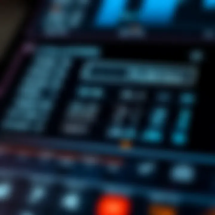 Digital display of binary calculator interface performing arithmetic operations