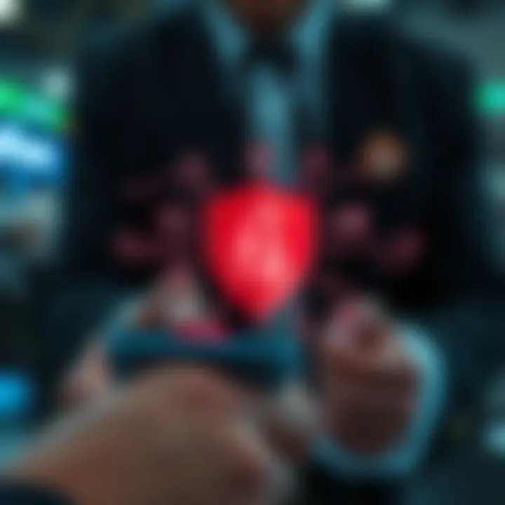 Security Features in Mobile Money Trading Applications Secure financial transactions on mobile with encryption and safety icons representing trustworthy trading environment