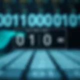 Diagram illustrating binary digits with addition and subtraction symbols in a digital context