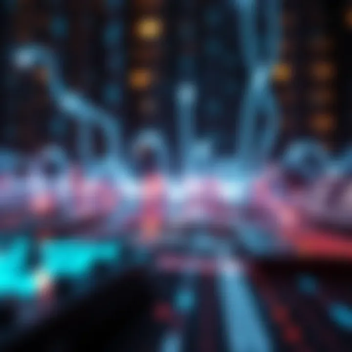 Conceptual graphic showing digital devices connected by streams of binary code data