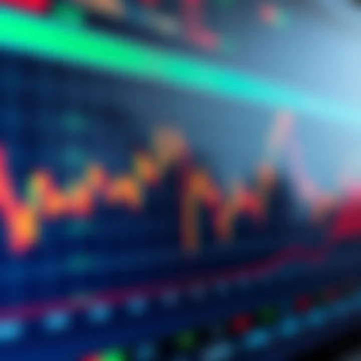 Graph showing currency exchange rate fluctuations on a digital trading platform