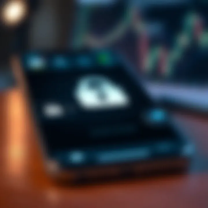 Secure trading environment on a smartphone showing encryption and authentication icons