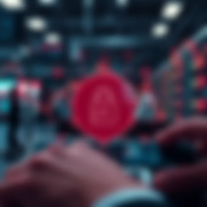 Cybersecurity in Market Trading Apps Ensuring Safe and Secure Transactions Visual representation of cybersecurity protecting digital trading with a secure shield and data networks