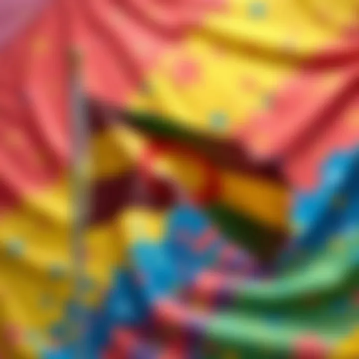 Colorful flag representing non-binary identity on a vibrant background symbolizing diversity and inclusion