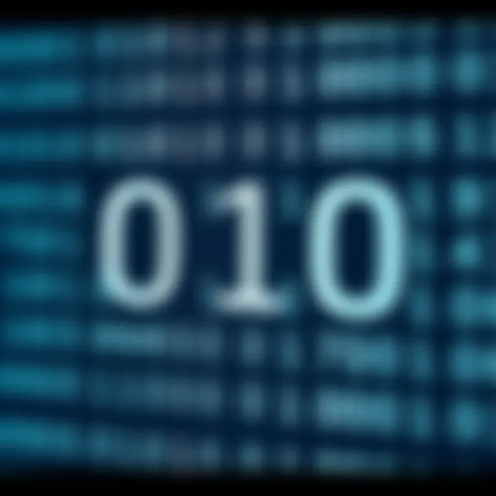 Diagram illustrating the binary numbering system with digits zero and one