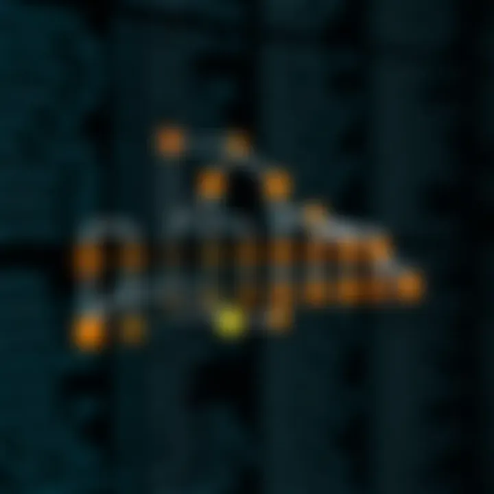 Diagram illustrating the structure of an optimal binary search tree with highlighted nodes and paths for efficient search