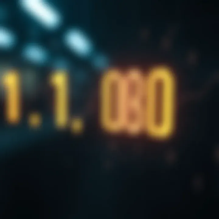 Visual representation of binary numbers used in digital data communication and computing