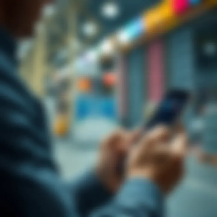 User interacting with mobile application displaying commodity trading options and market data