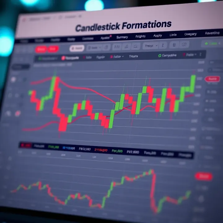 Visual summary of popular candlestick formations with annotations for trading insights