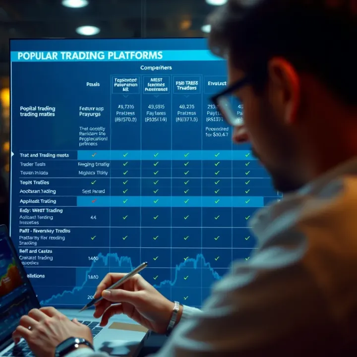 Comparison chart showing features and ratings of multiple trading applications available in India