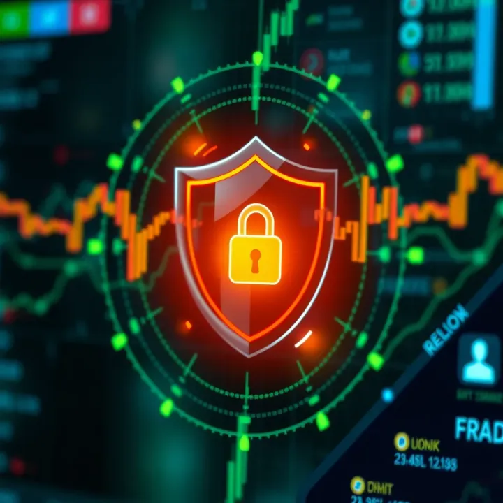 Secure Trading Environment with Emphasis on Data Protection Graphic showing shield icon with digital security elements representing secure trading application environment