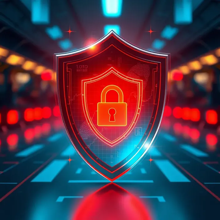 Secure digital shield symbolizing safety in online trading platforms