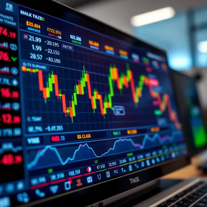 Digital forex trading platform interface displaying currency pairs and trading options