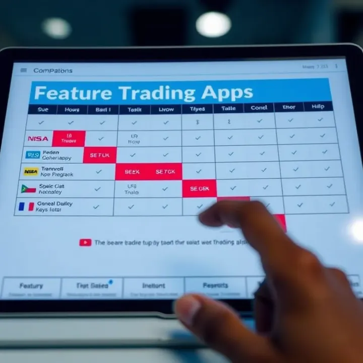 Comparison chart highlighting features and benefits of various stock trading applications in India