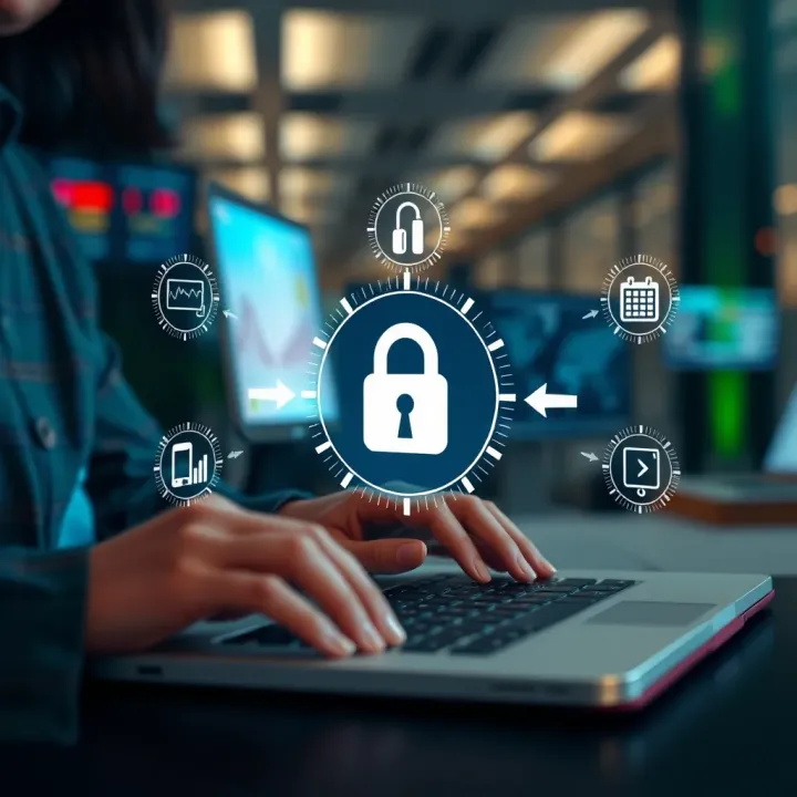 Security elements and protection icons representing safety measures in online trading platforms