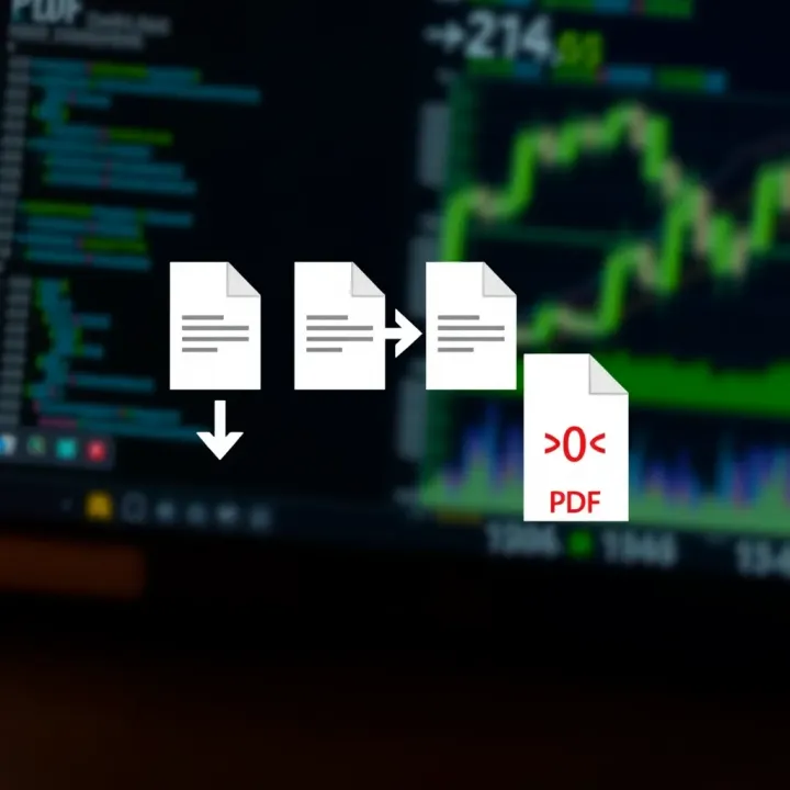 Diagram illustrating the conversion of binary data into PDF document format