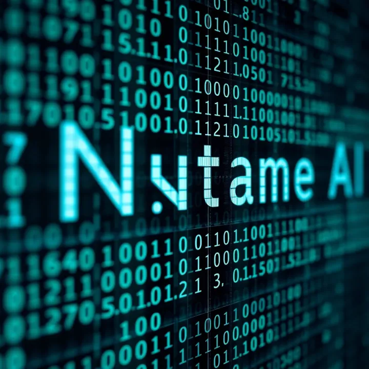 Visual representation showing the transformation of a name from text format to binary code with encoding standards