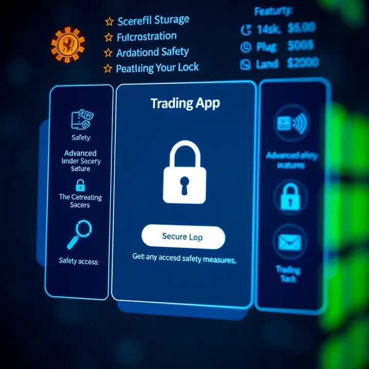 Secure login screen emphasizing advanced safety measures for trading app users