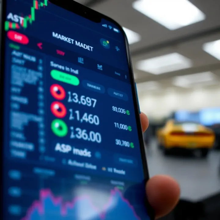 User interface displaying various trading options and market data on a smartphone screen