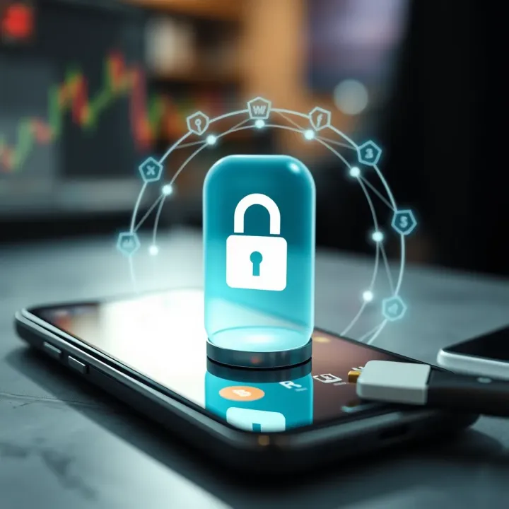 Illustration of a secure digital transaction symbolizing safe and legal trading practices on a smartphone