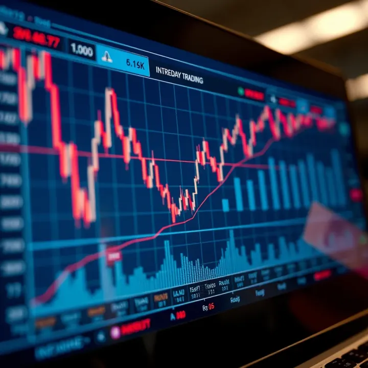 Chart illustrating price fluctuations and key factors influencing intraday trading decisions