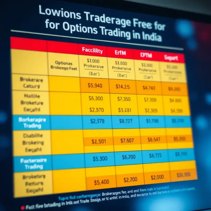 Chart comparing brokerage fees for options trading among top brokers in India