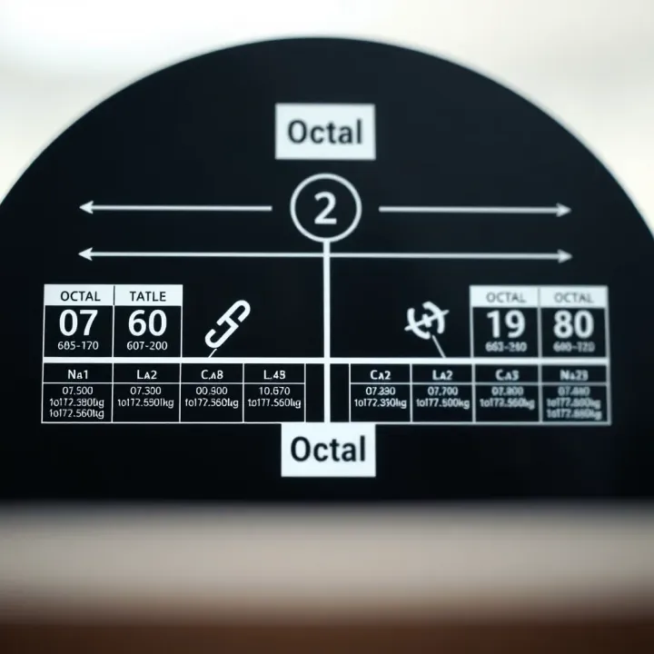 Diagram illustrating the relationship between octal and binary number systems with conversion examples