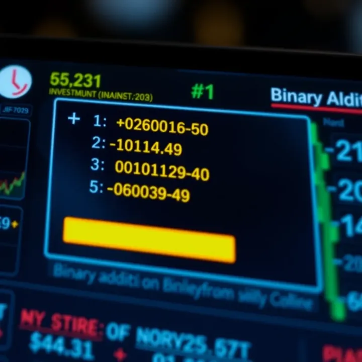 Screenshot of an online binary addition tool showing input and result fields