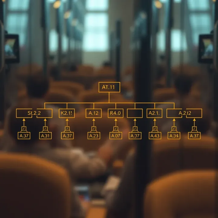 Diagram illustrating an optimal binary search tree structure with weighted nodes based on search probabilities