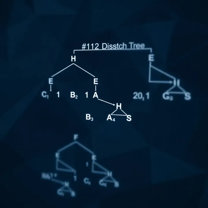 Diagram illustrating the structure of an optimal binary search tree with minimal search cost