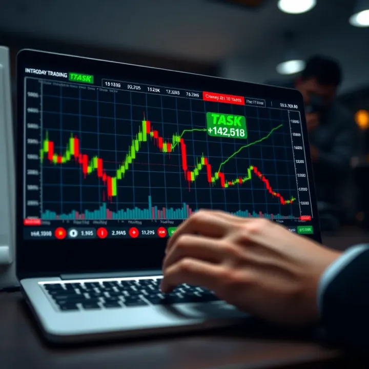 Chart showing risk management strategies and tools for successful intraday trading