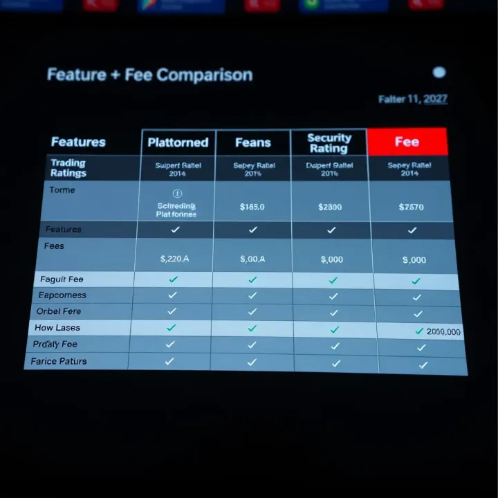 Comparison chart showing features, fees, and security ratings of top trading platforms in India