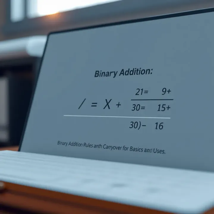 Diagram illustrating binary addition rules with carryover concepts