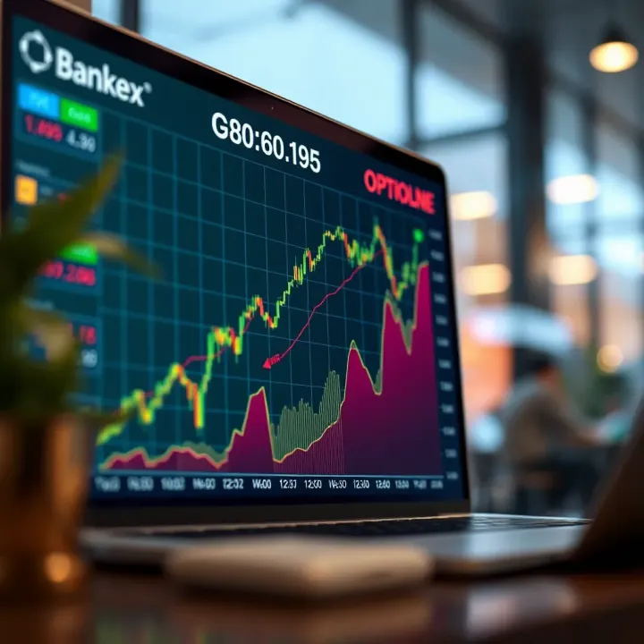 Graph illustrating the growth and decline of options trading on Bankex platform